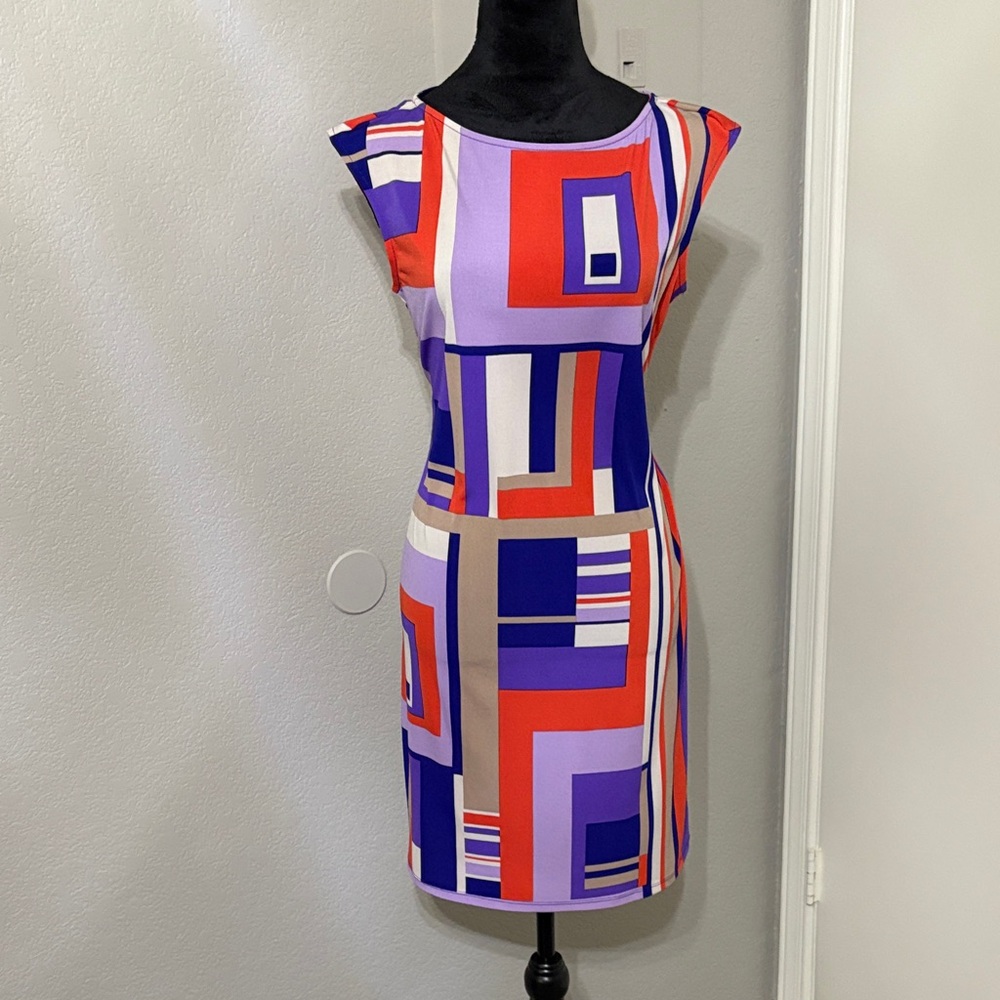Donna Morgan Colorful Abstract Mini Dress